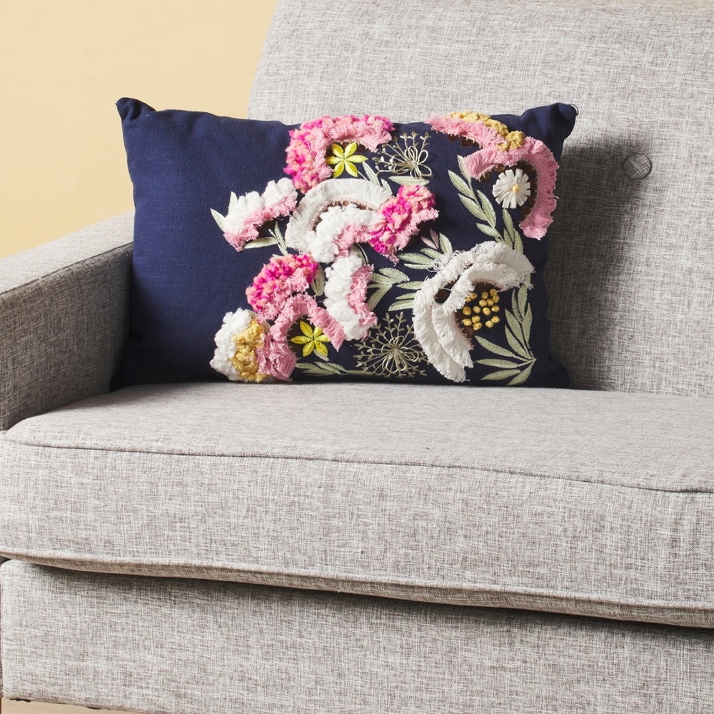 NWT Magaschoni Home Embroidered Pillow